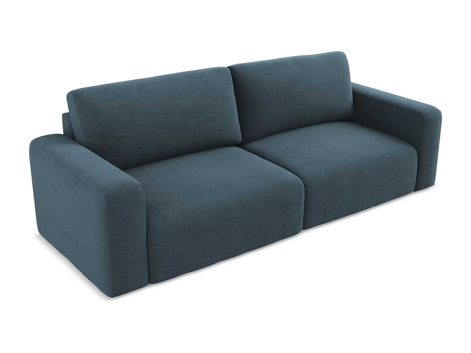 Kanapa 3-osobowa z funkcją spania - z tkaniny strukturalnej - jeans - KONA