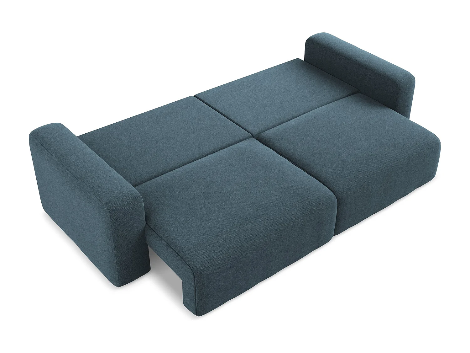 Kanapa 3-osobowa z funkcją spania - z tkaniny strukturalnej - jeans - KONA