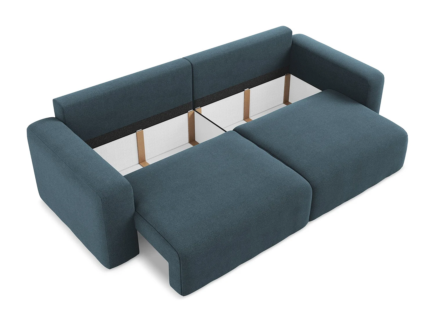 Driezits-slaapbank van jeans textuurstof - KONA