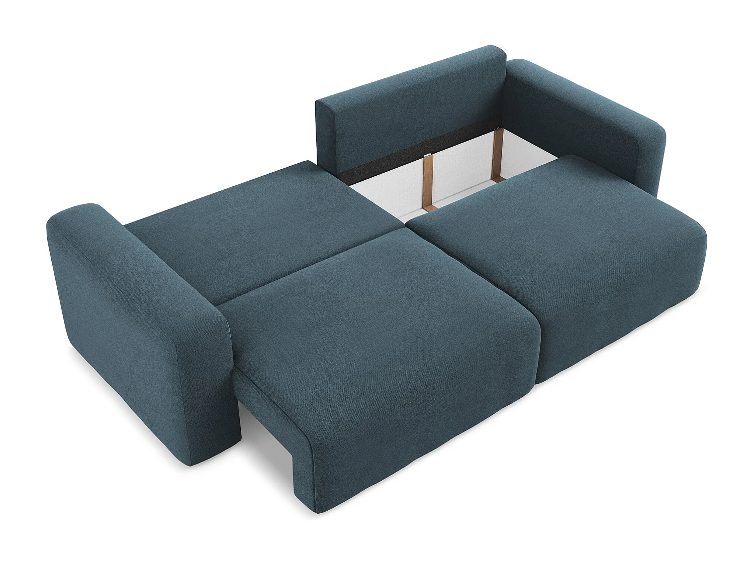 Driezits-slaapbank van jeans textuurstof - KONA