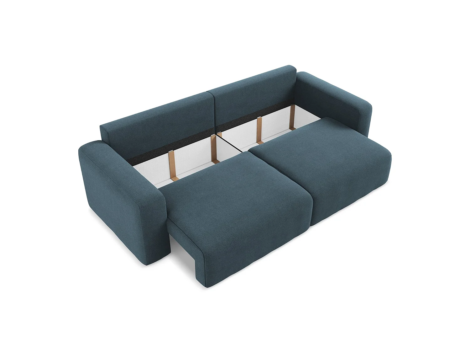 Driezits-slaapbank van jeans textuurstof - OSTIA