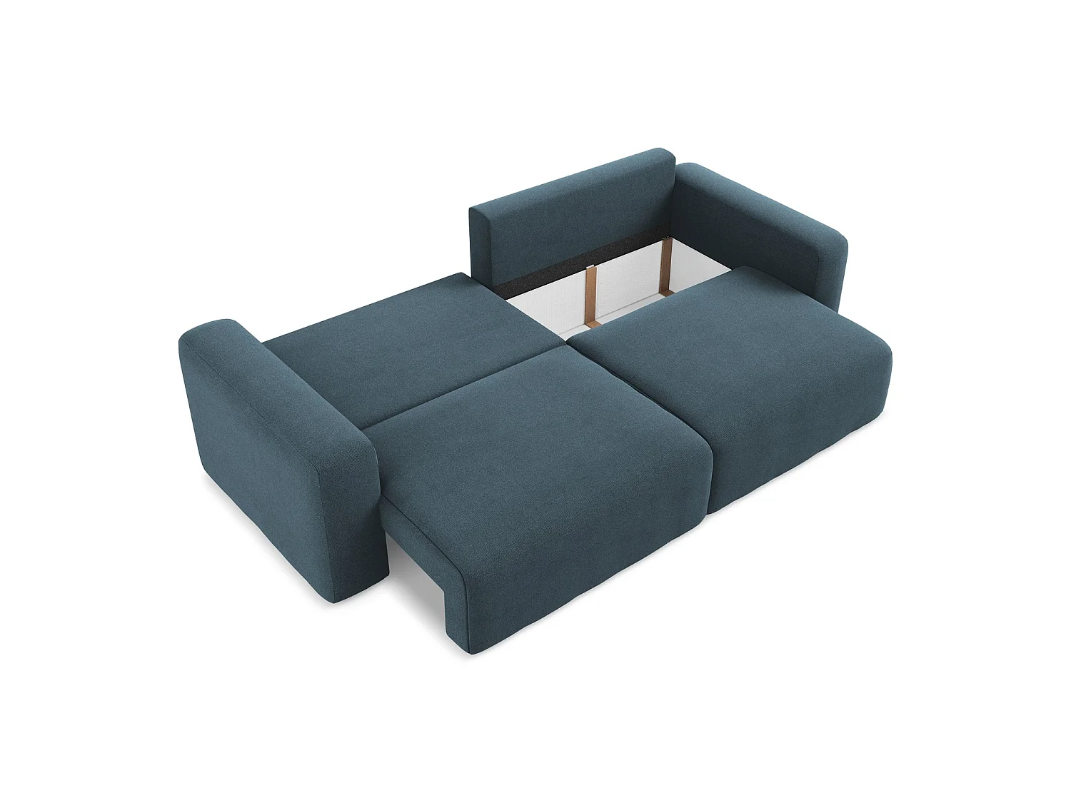 Driezits-slaapbank van jeans textuurstof - OSTIA
