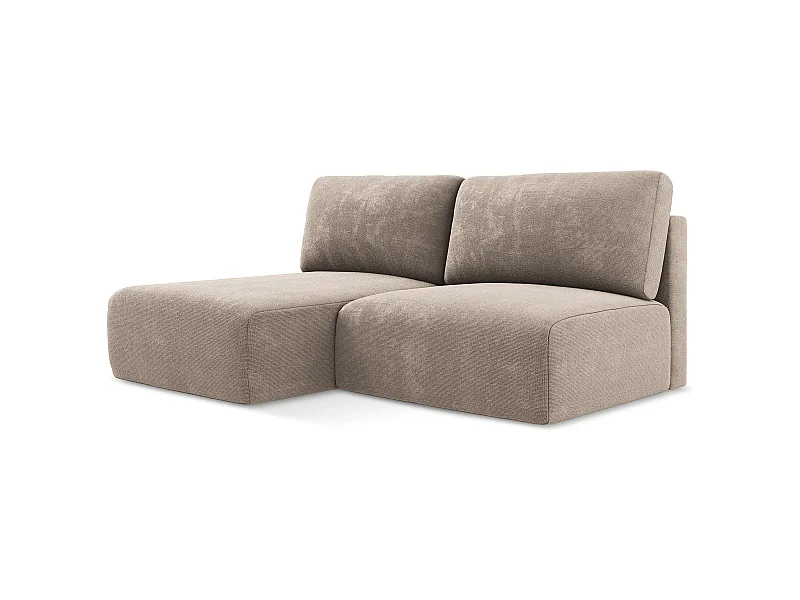 Ecksofa ohne Armlehne mit Schlaffunktion Links - Links - Chenille - Dunkelbeige - KONA