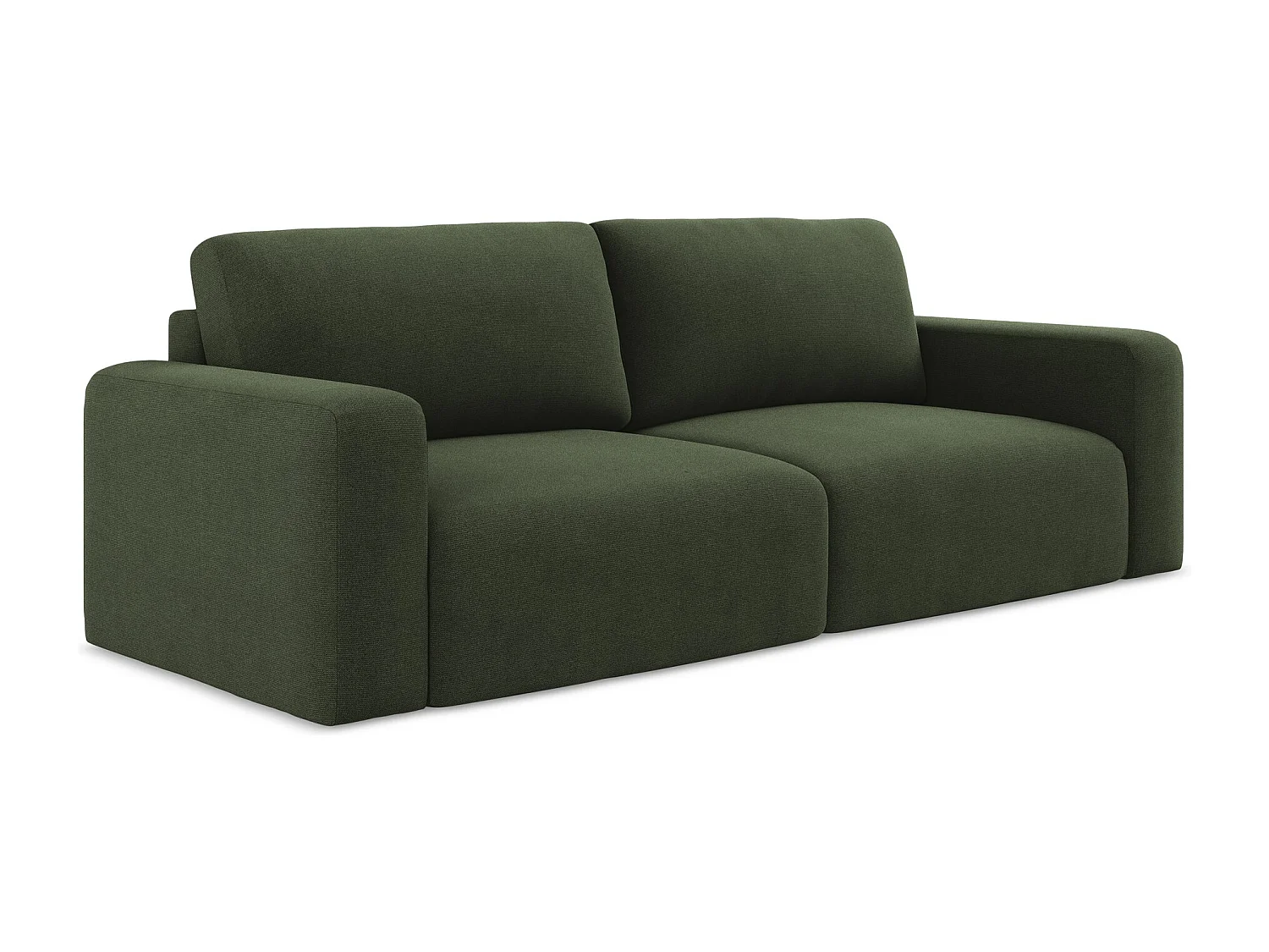 3-Sitzer Sofa mit Schlaffunktion - - Strukturstoff - Olive - KONA