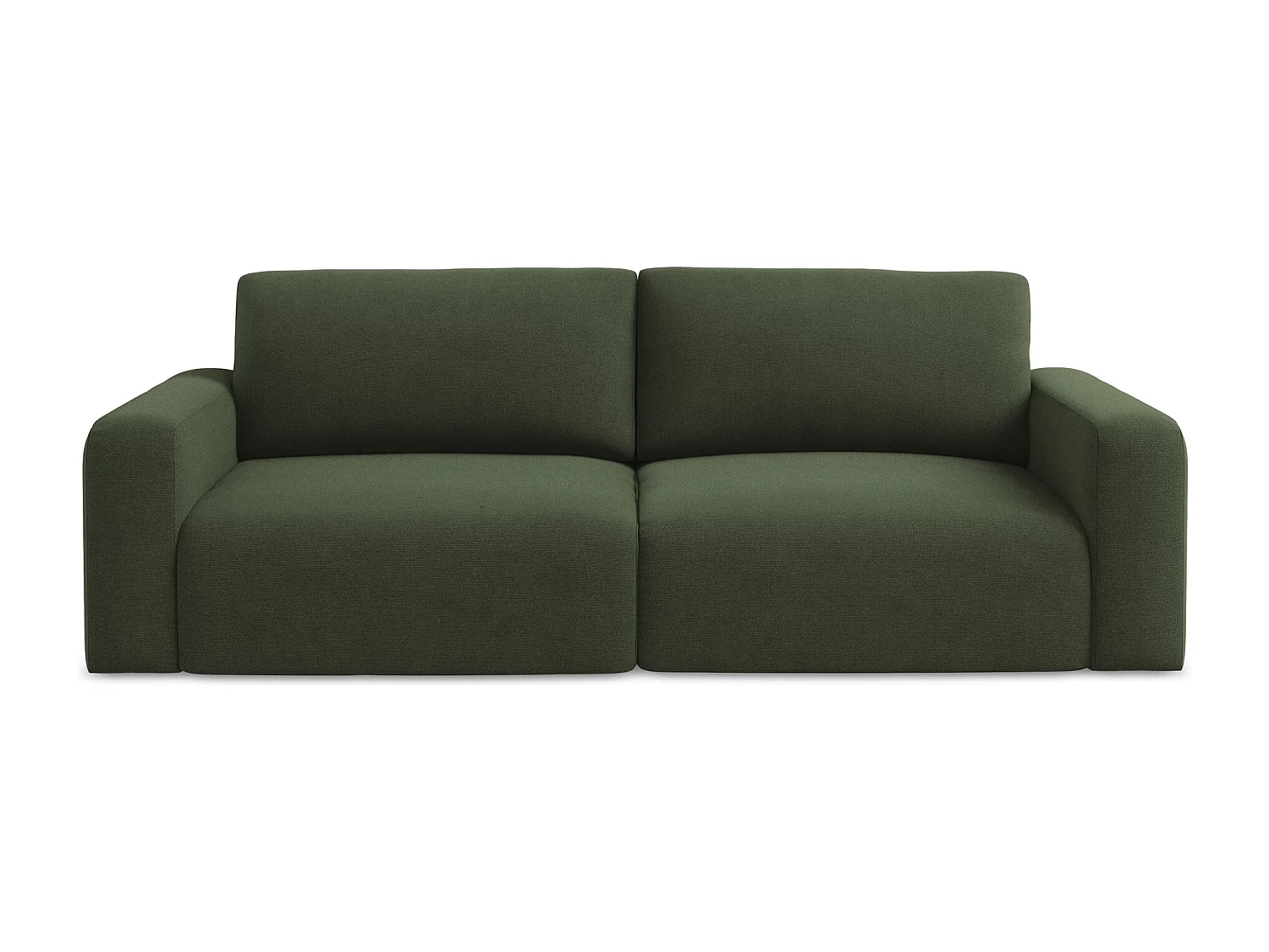 3-Sitzer Sofa mit Schlaffunktion - - Strukturstoff - Olive - KONA