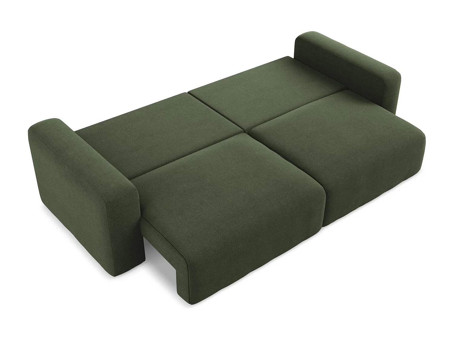 3-Sitzer Sofa mit Schlaffunktion - - Strukturstoff - Olive - KONA