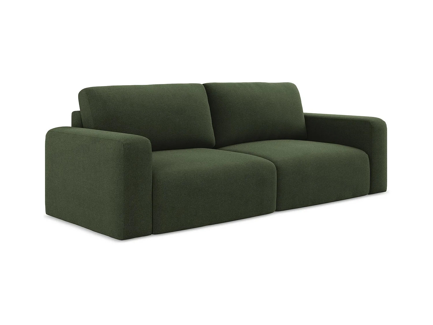3-Sitzer Sofa mit Schlaffunktion - - Strukturstoff - Olive - KONA