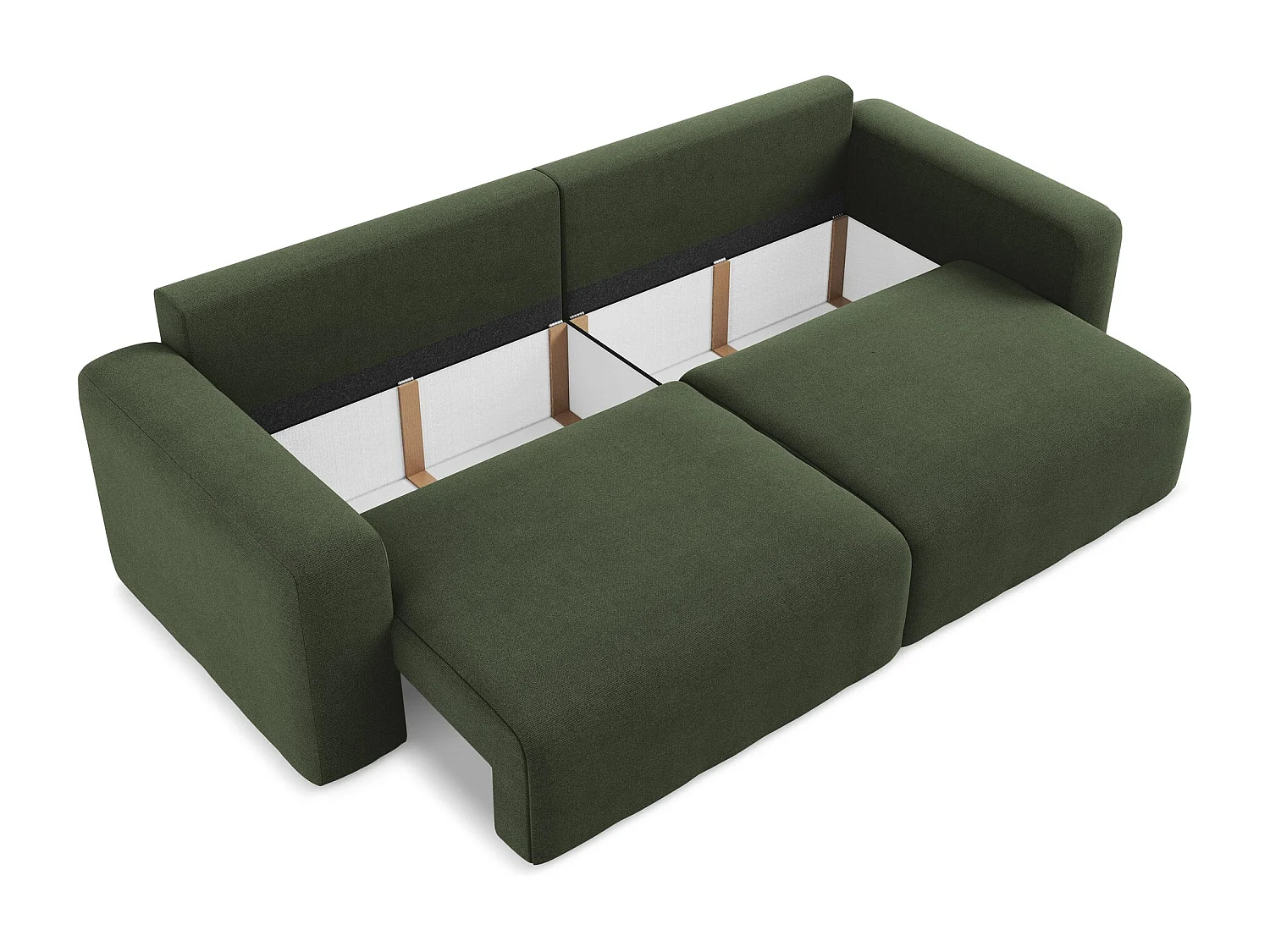 Canapé 3 places convertible en Strukturstoff - olive - KONA