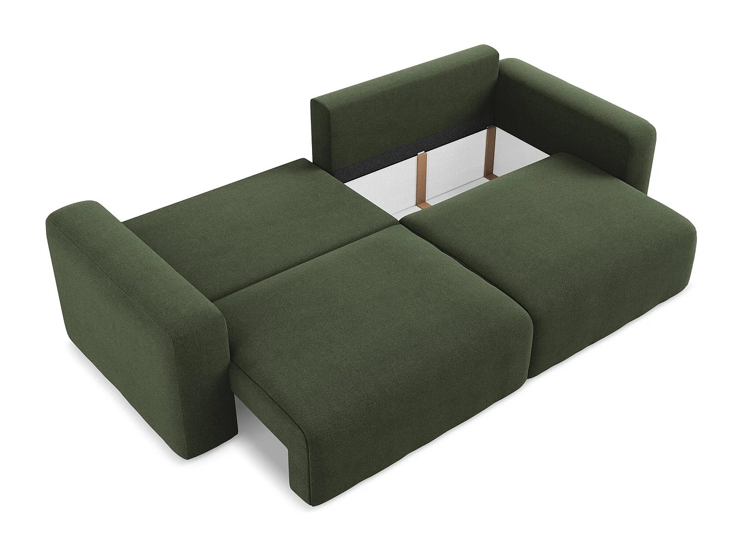 Canapé 3 places convertible en Strukturstoff - olive - KONA