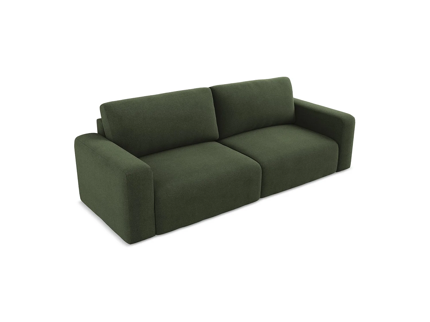 3-Sitzer Sofa mit Schlaffunktion - - Strukturstoff - Olive - OSTIA