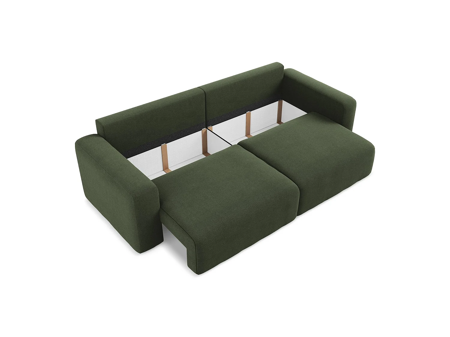 3-Sitzer Sofa mit Schlaffunktion - - Strukturstoff - Olive - OSTIA
