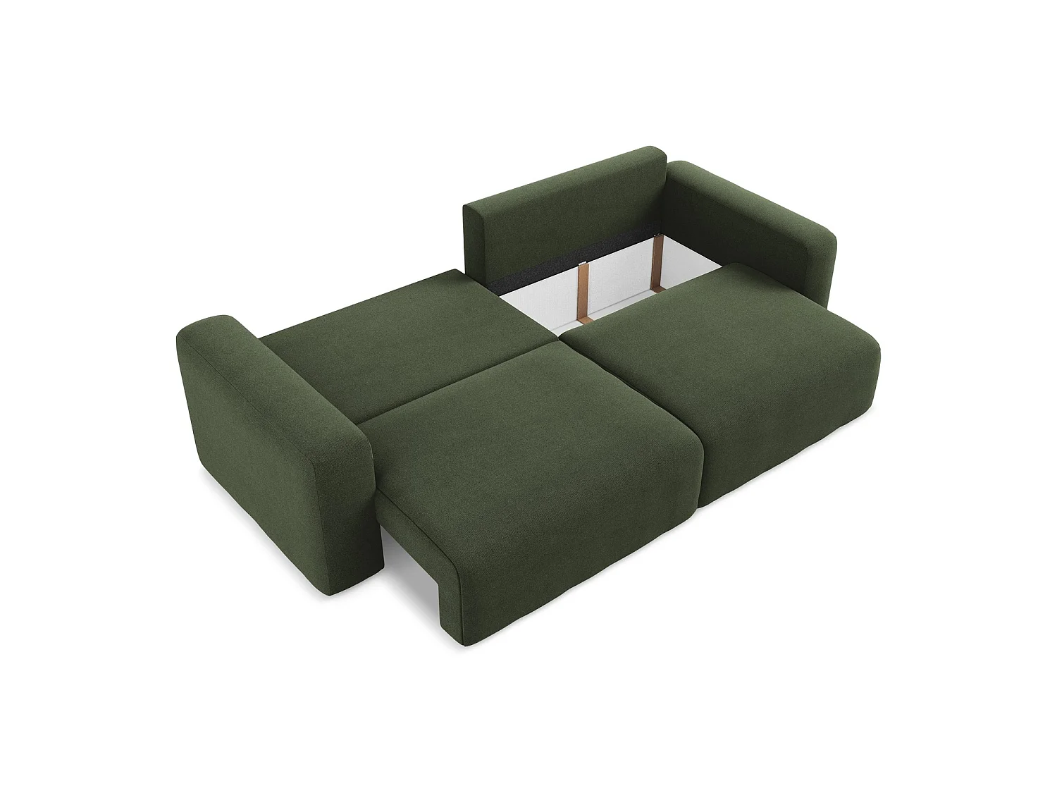 3-Sitzer Sofa mit Schlaffunktion - - Strukturstoff - Olive - OSTIA