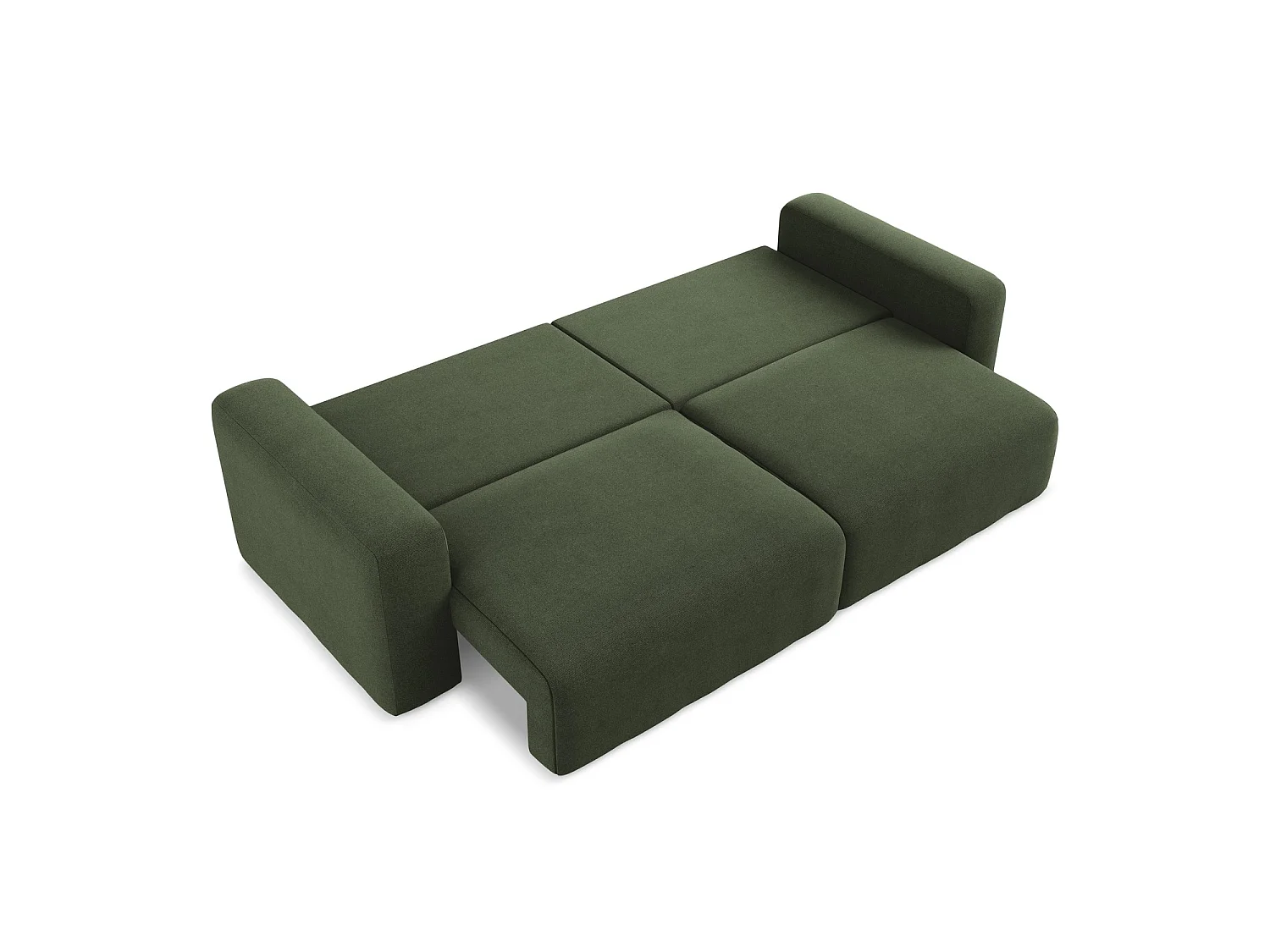 3-Sitzer Sofa mit Schlaffunktion - - Strukturstoff - Olive - OSTIA