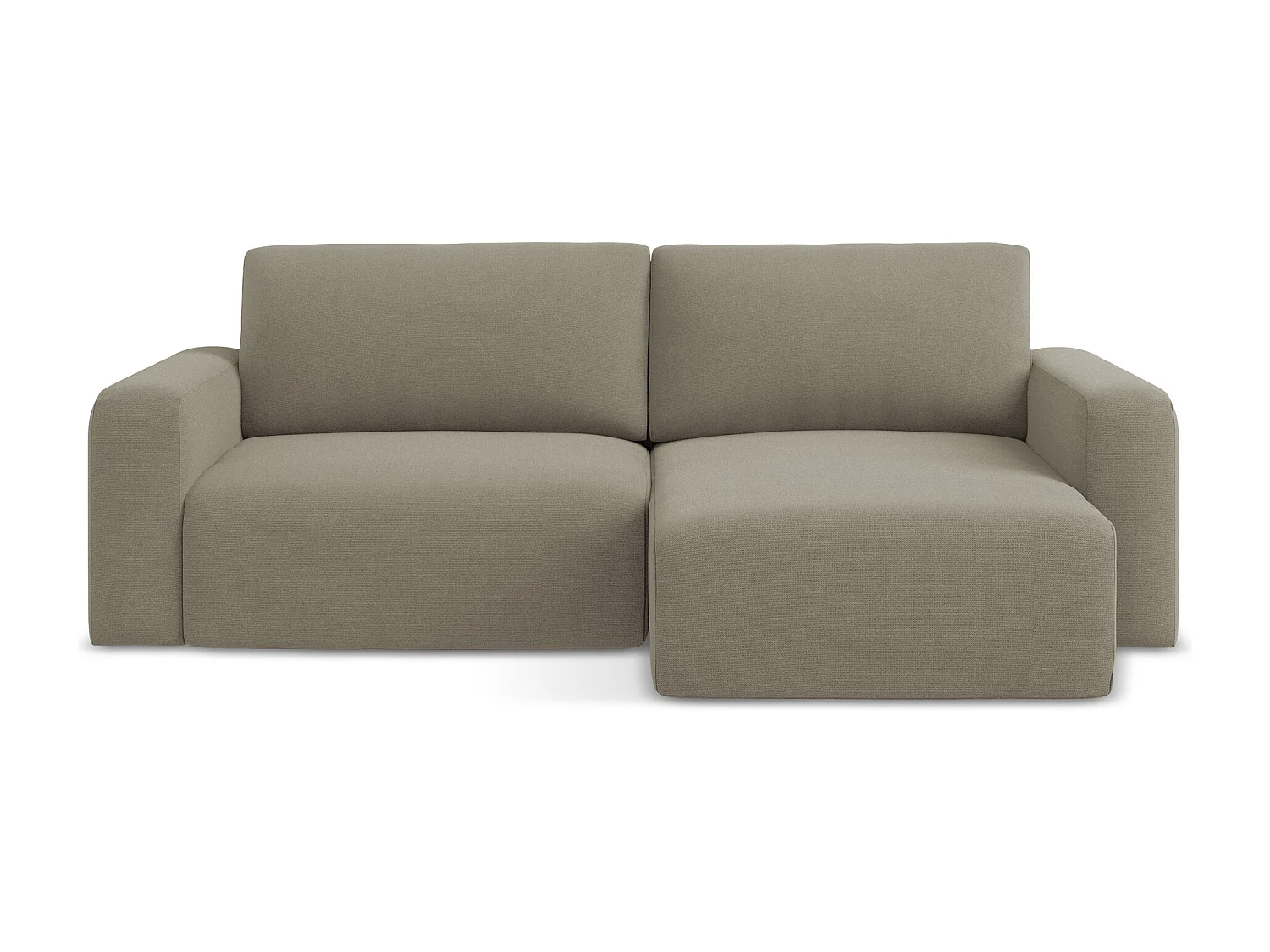 Canapé d’angle 3 places droit convertible en Strukturstoff - beige foncé - KONA