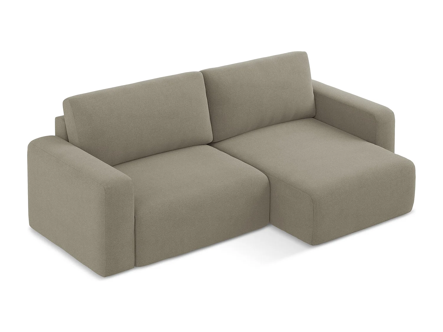 Canapé d’angle 3 places droit convertible en Strukturstoff - beige foncé - KONA