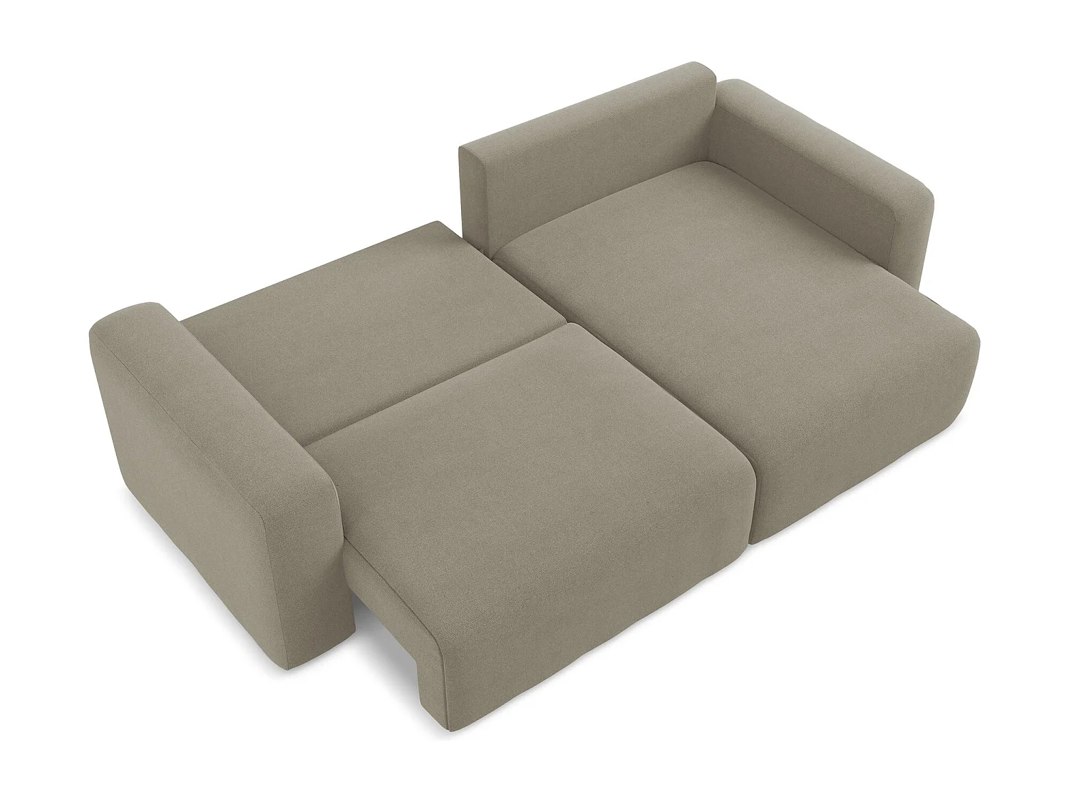 Canapé d’angle 3 places droit convertible en Strukturstoff - beige foncé - KONA