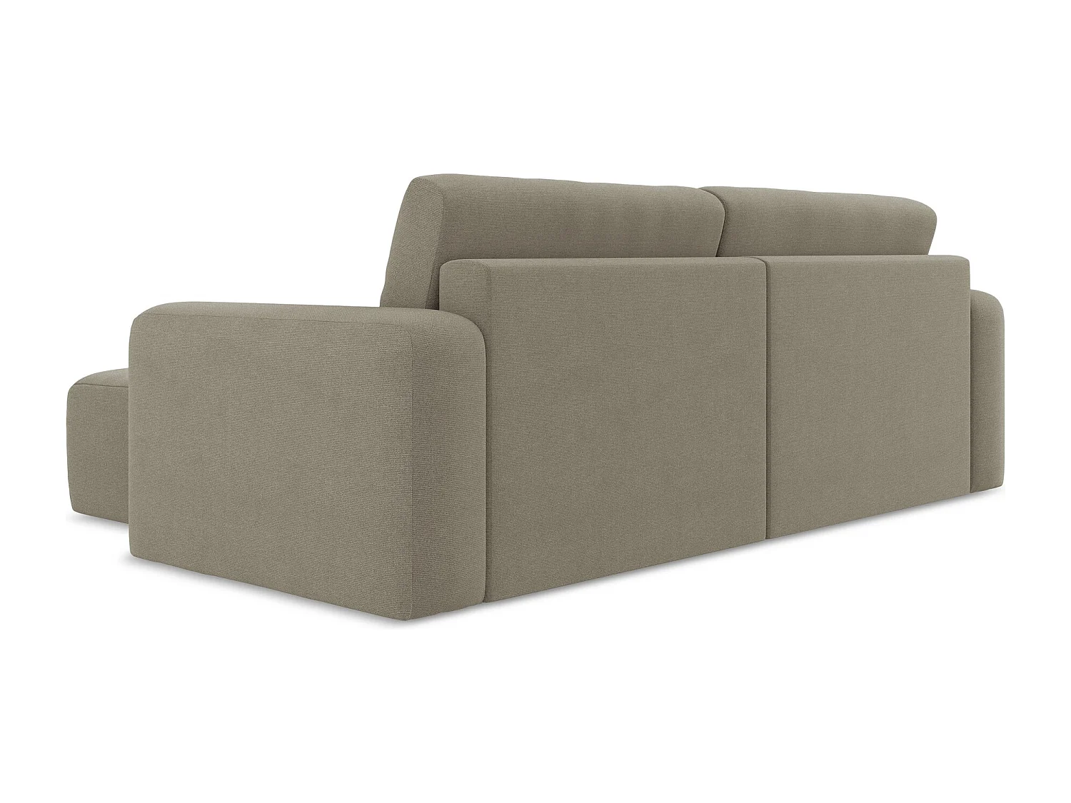 Canapé d’angle 3 places droit convertible en Strukturstoff - beige foncé - KONA