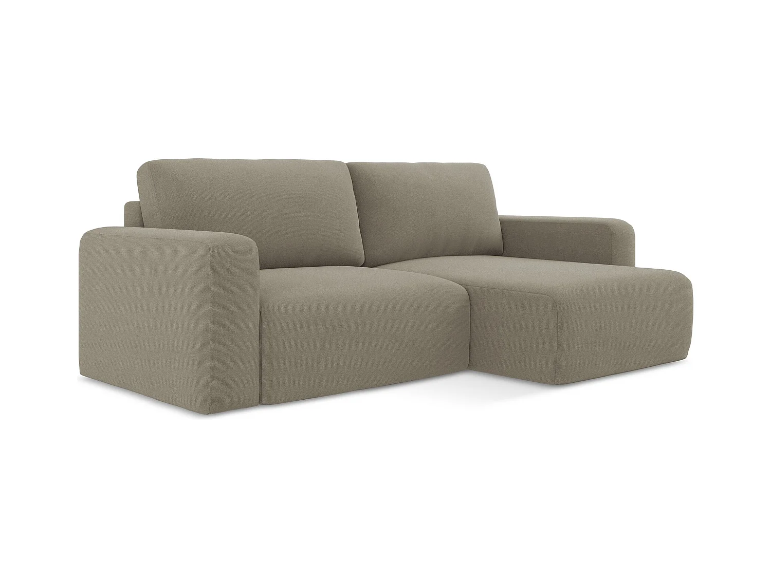 Canapé d’angle 3 places droit convertible en Strukturstoff - beige foncé - KONA