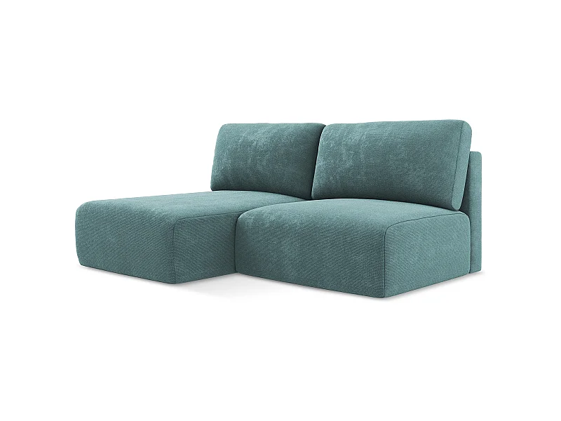 Ecksofa ohne Armlehne mit Schlaffunktion Links - Links - Chenille - Jeans - KONA