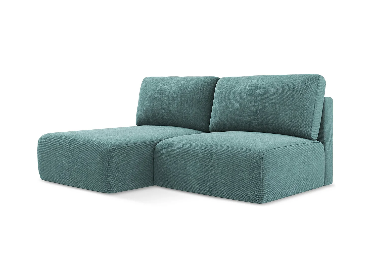 Canapé d’angle 3 places gauche sans accoudoir convertible en Chenille - jeans - KONA