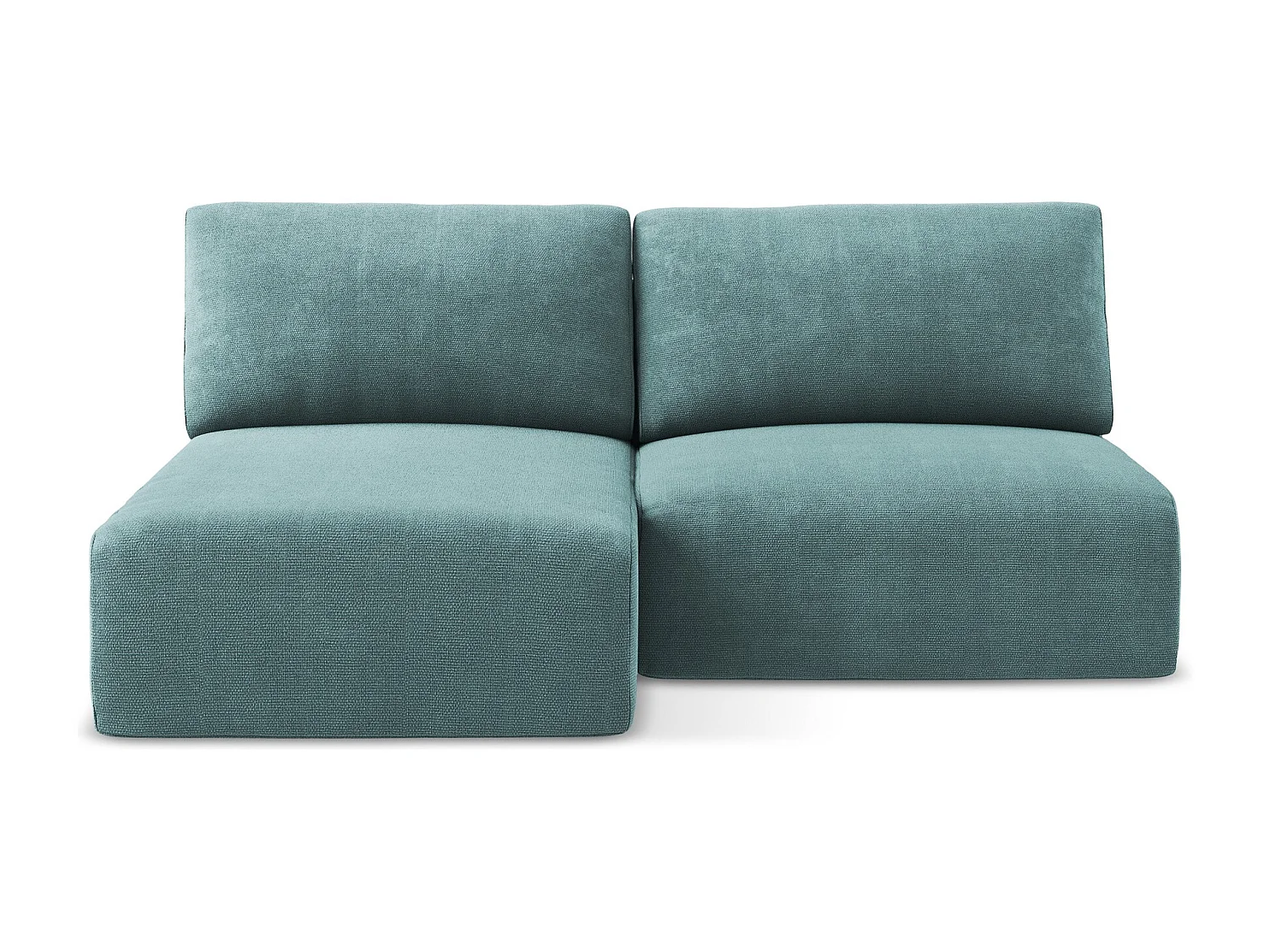 Ecksofa ohne Armlehne mit Schlaffunktion Links - Links - Chenille - Jeans - KONA