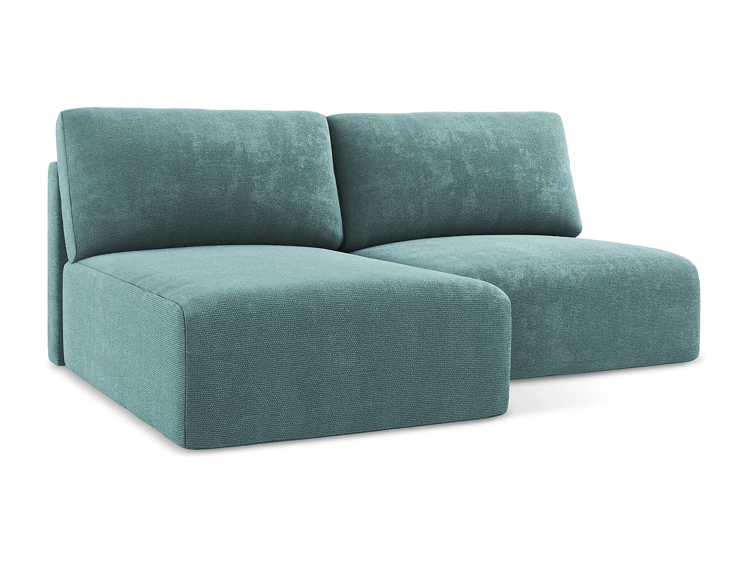 Ecksofa ohne Armlehne mit Schlaffunktion Links - Links - Chenille - Jeans - KONA