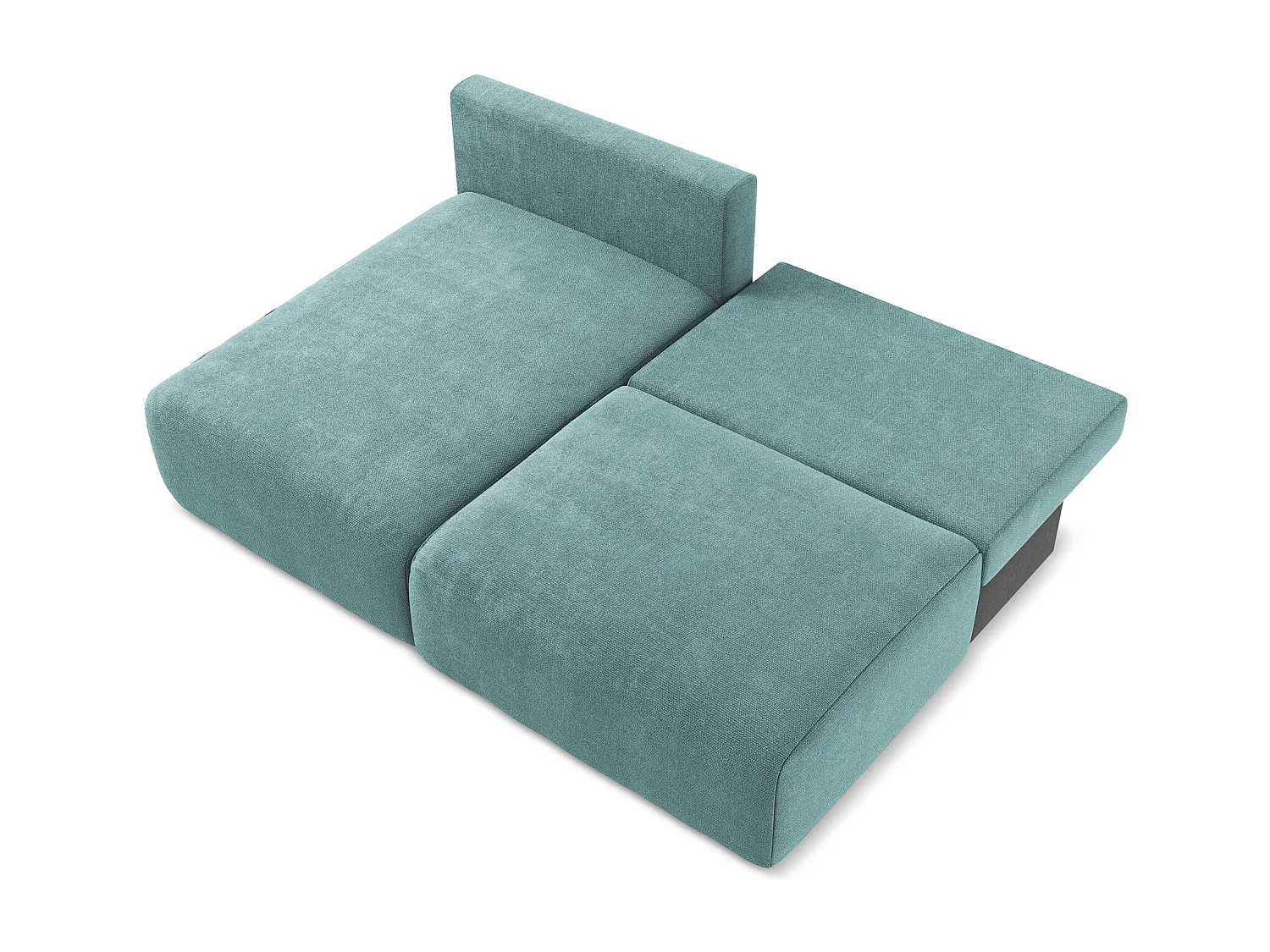 Ecksofa ohne Armlehne mit Schlaffunktion Links - Links - Chenille - Jeans - KONA