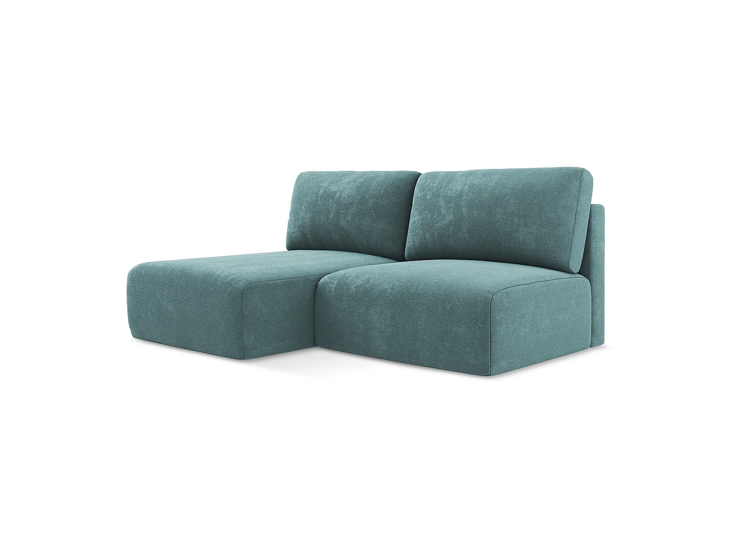 Hoekslaapbank links van jeans chenille stof - OSTIA