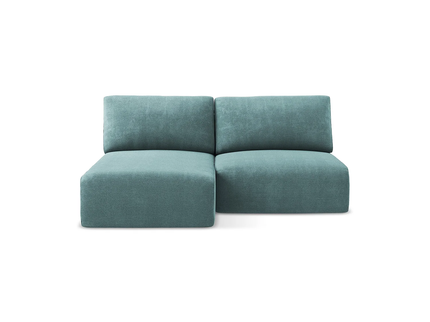 Hoekslaapbank links van jeans chenille stof - OSTIA