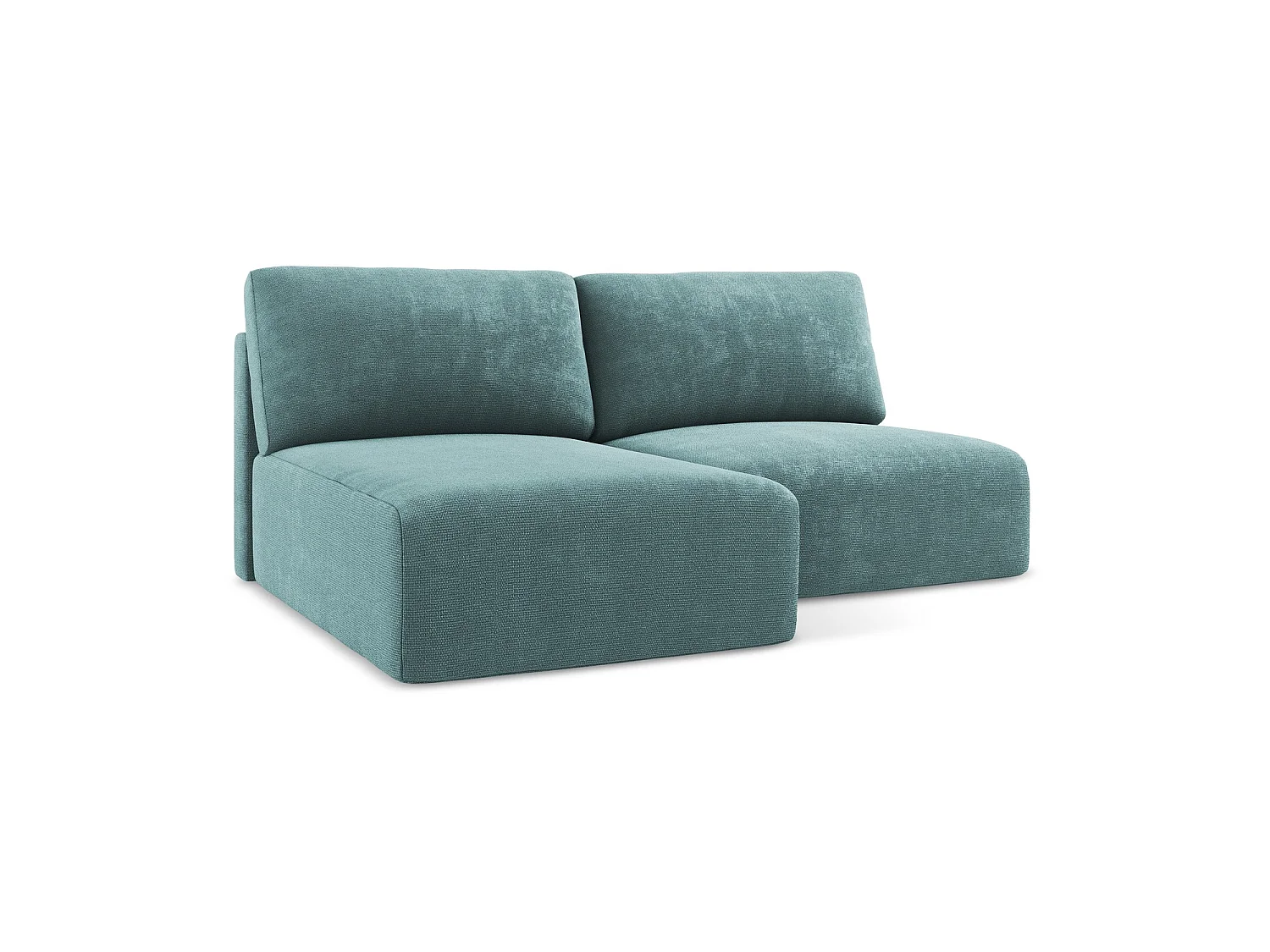 Hoekslaapbank links van jeans chenille stof - OSTIA