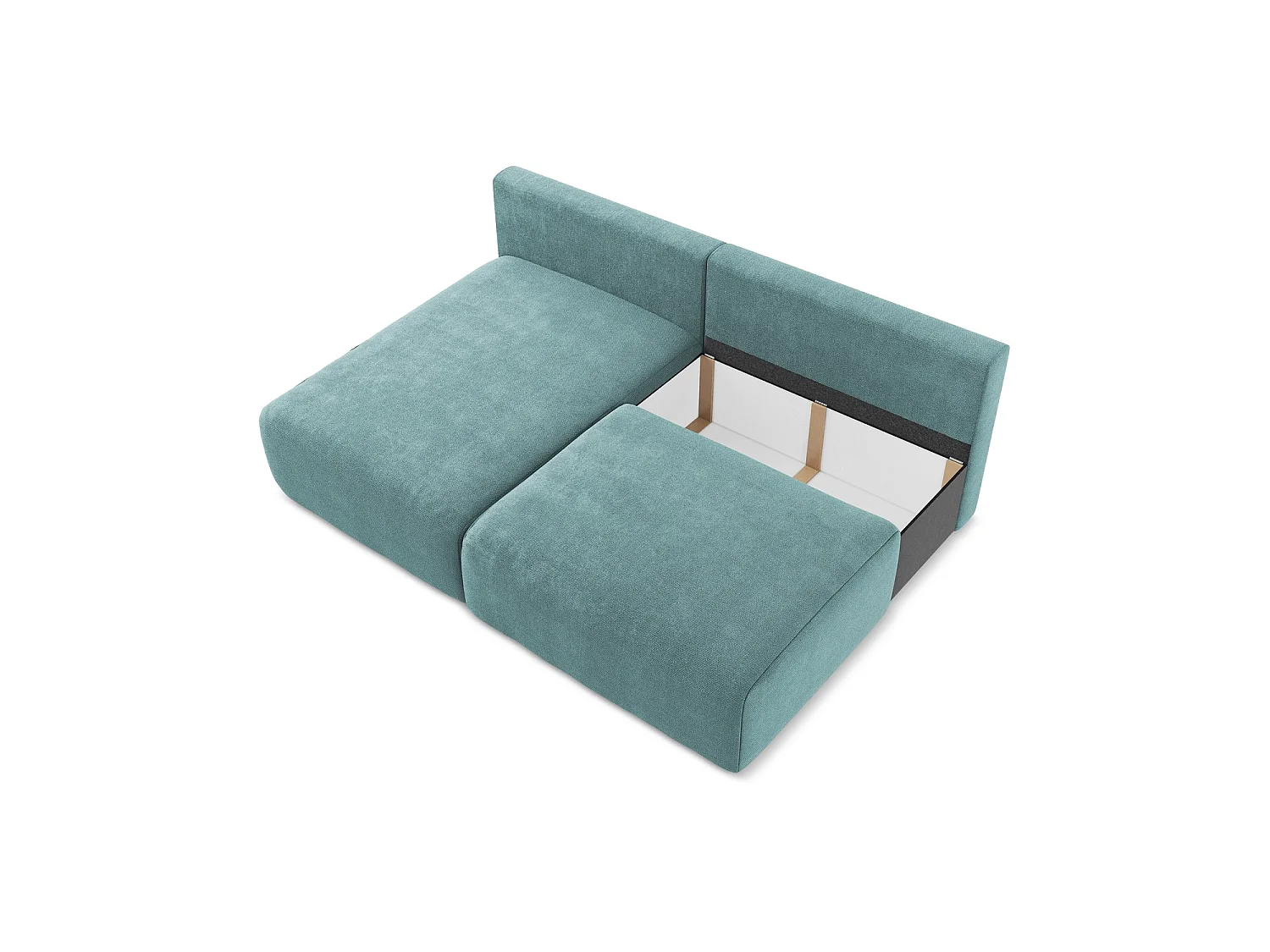 Hoekslaapbank links van jeans chenille stof - OSTIA