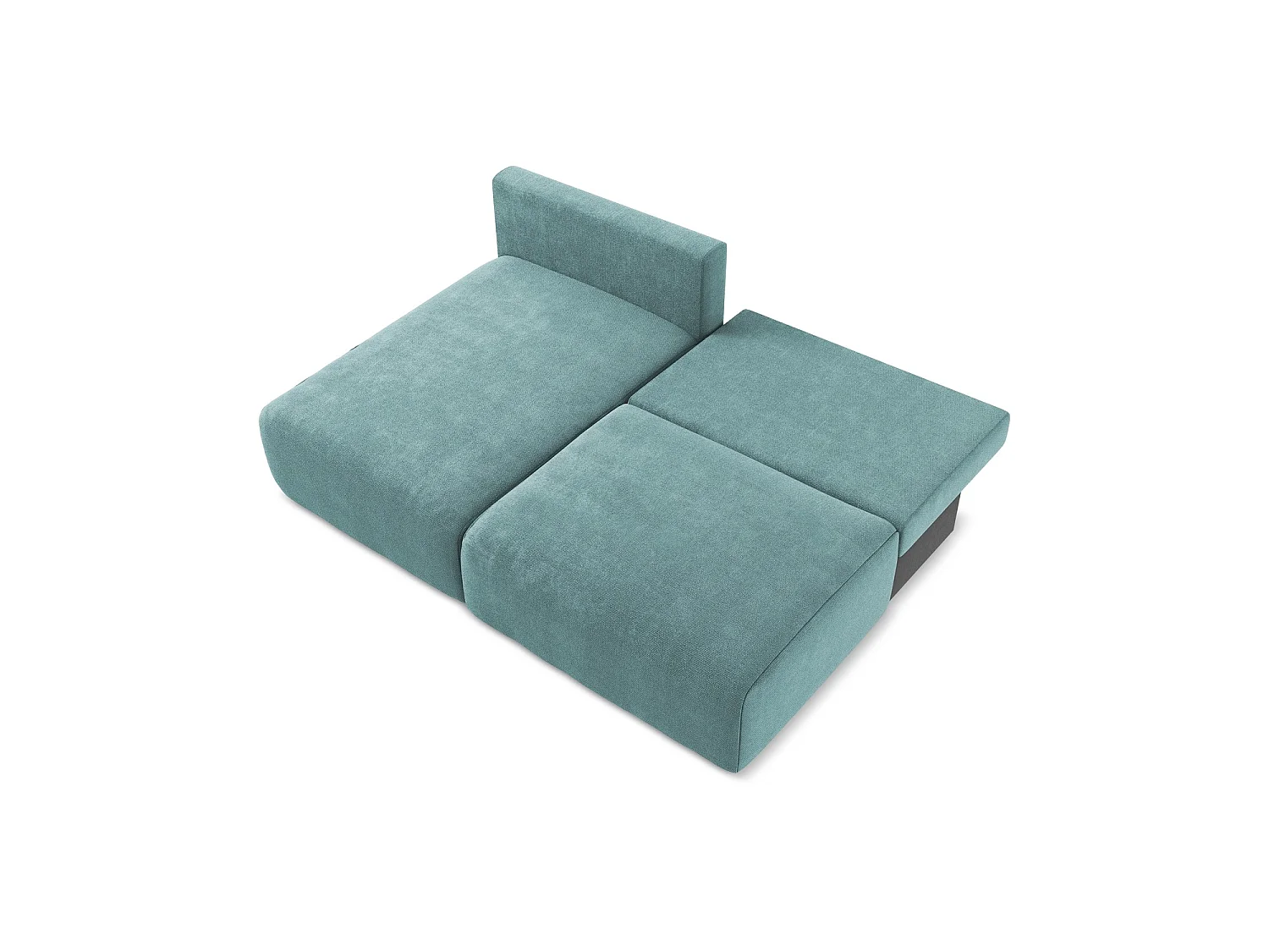 Hoekslaapbank links van jeans chenille stof - OSTIA