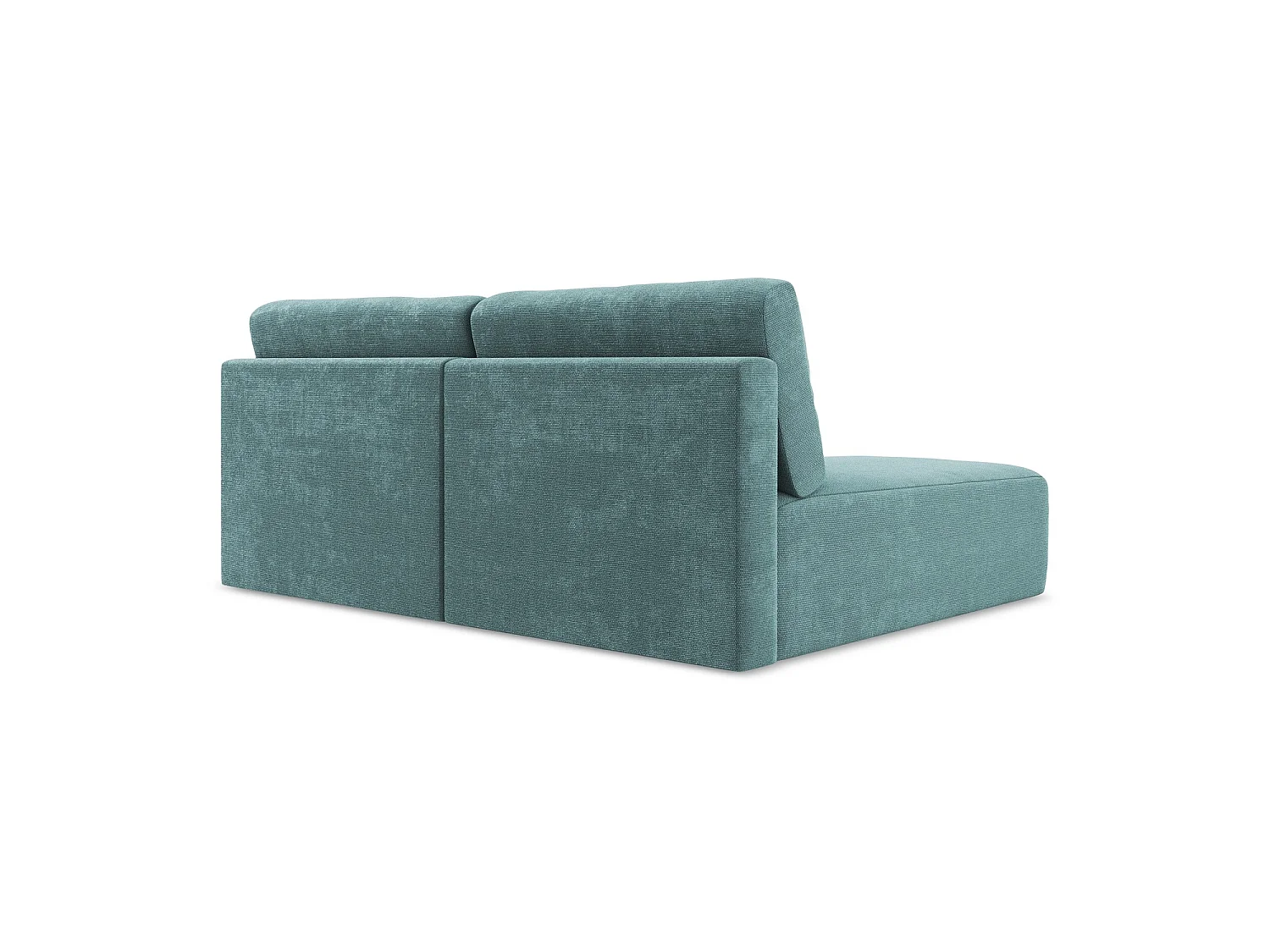 Hoekslaapbank links van jeans chenille stof - OSTIA