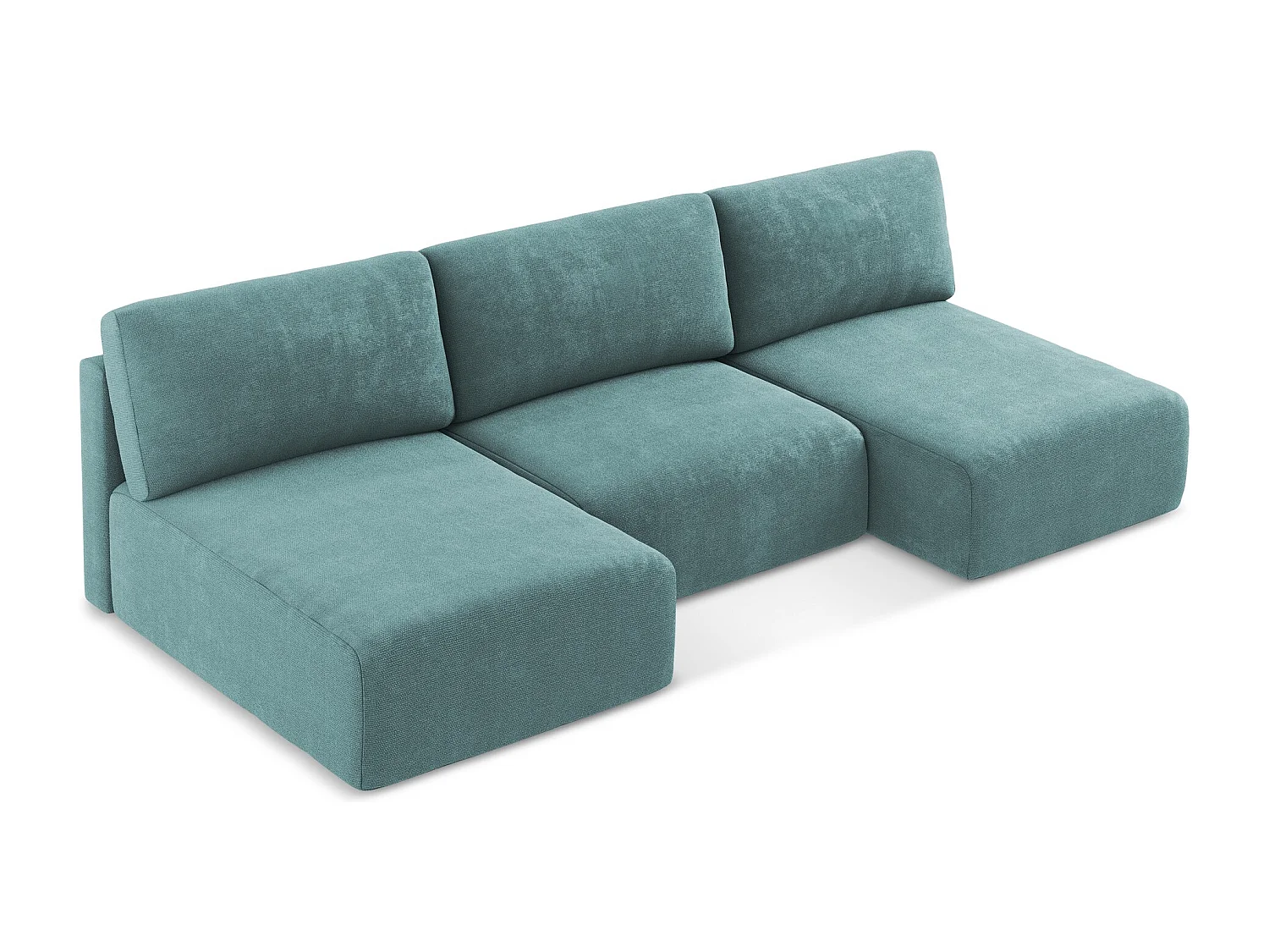 Canapé panoramique sans accoudoir convertible en Chenille - jeans - KONA