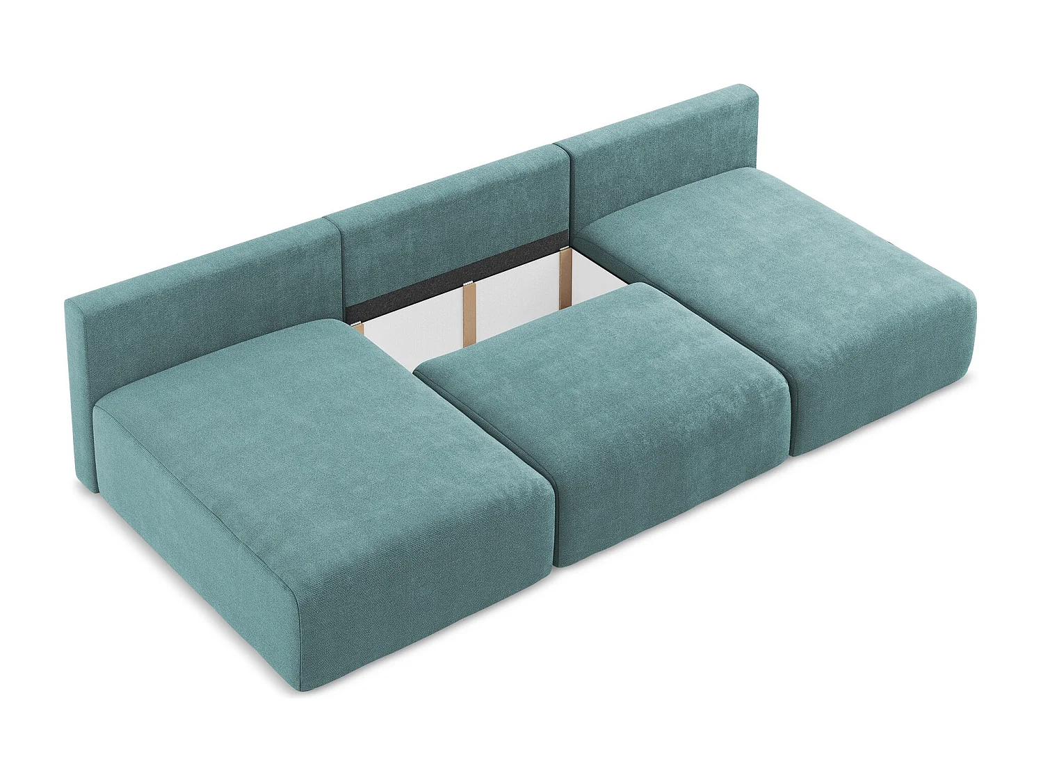 Canapé panoramique sans accoudoir convertible en Chenille - jeans - KONA