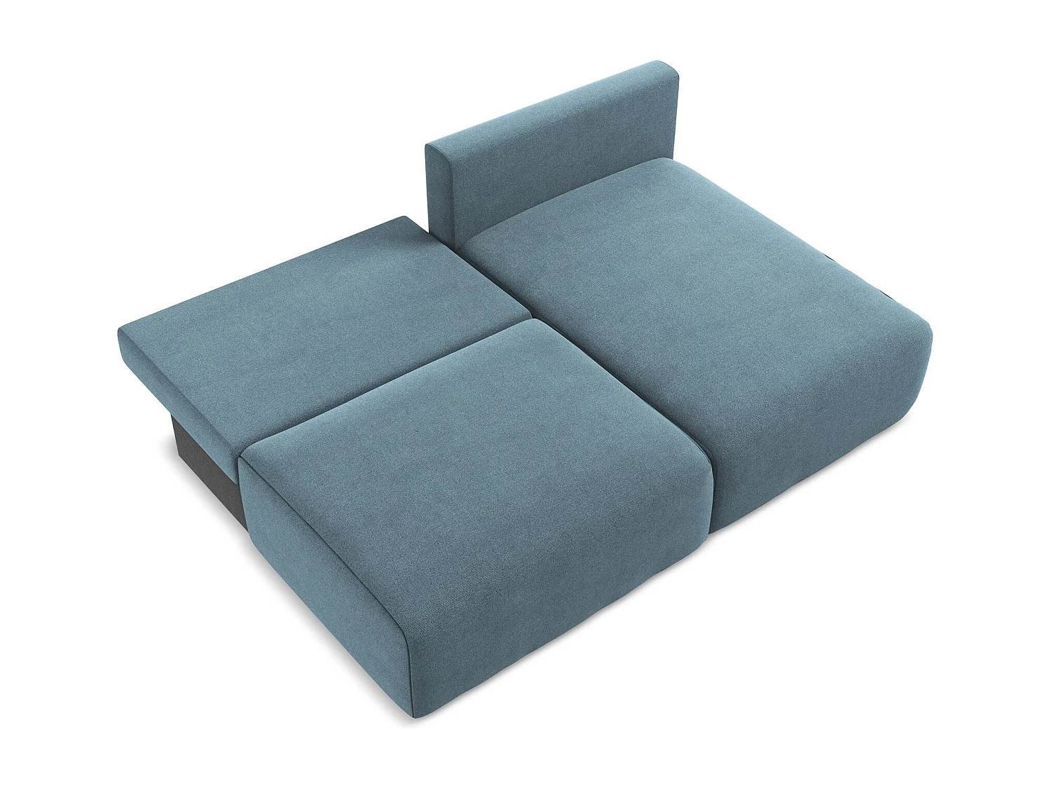 Ecksofa ohne Armlehne mit Schlaffunktion Rechts - Rechts - Strukturstoff - Hellblau - KONA