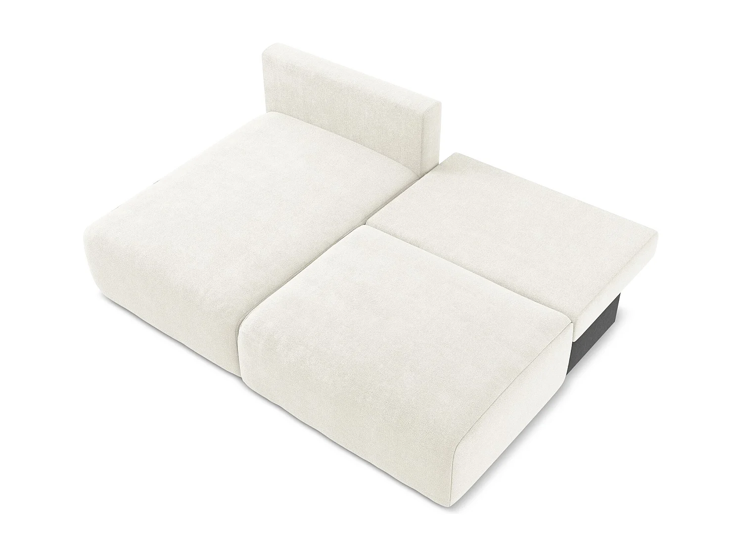 Canapé d’angle 3 places gauche sans accoudoir convertible en Chenille - blanc - KONA