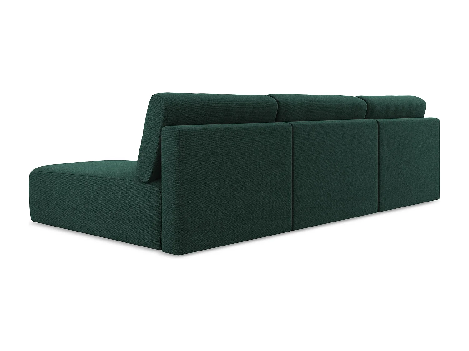 Otwarta Sofa panoramiczna z funkcją spania - z tkaniny strukturalnej - butelkowa zieleń - KONA