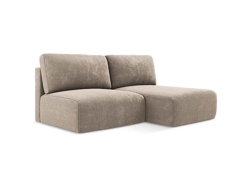 Ecksofa ohne Armlehne mit Schlaffunktion Rechts - Rechts - Chenille - Dunkelbeige - KONA