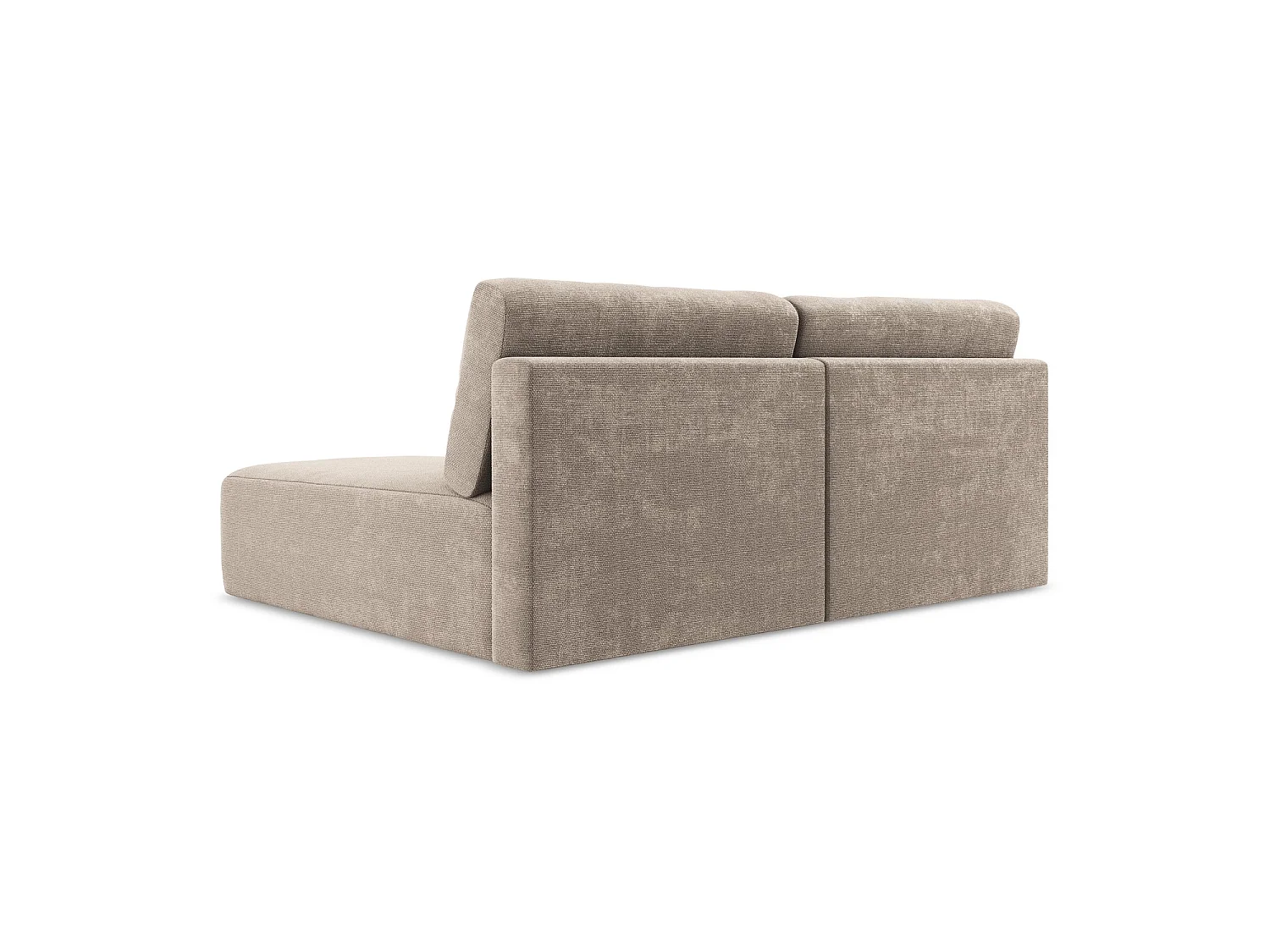 Hoekslaapbank rechts van donkerbeige chenille stof - OSTIA