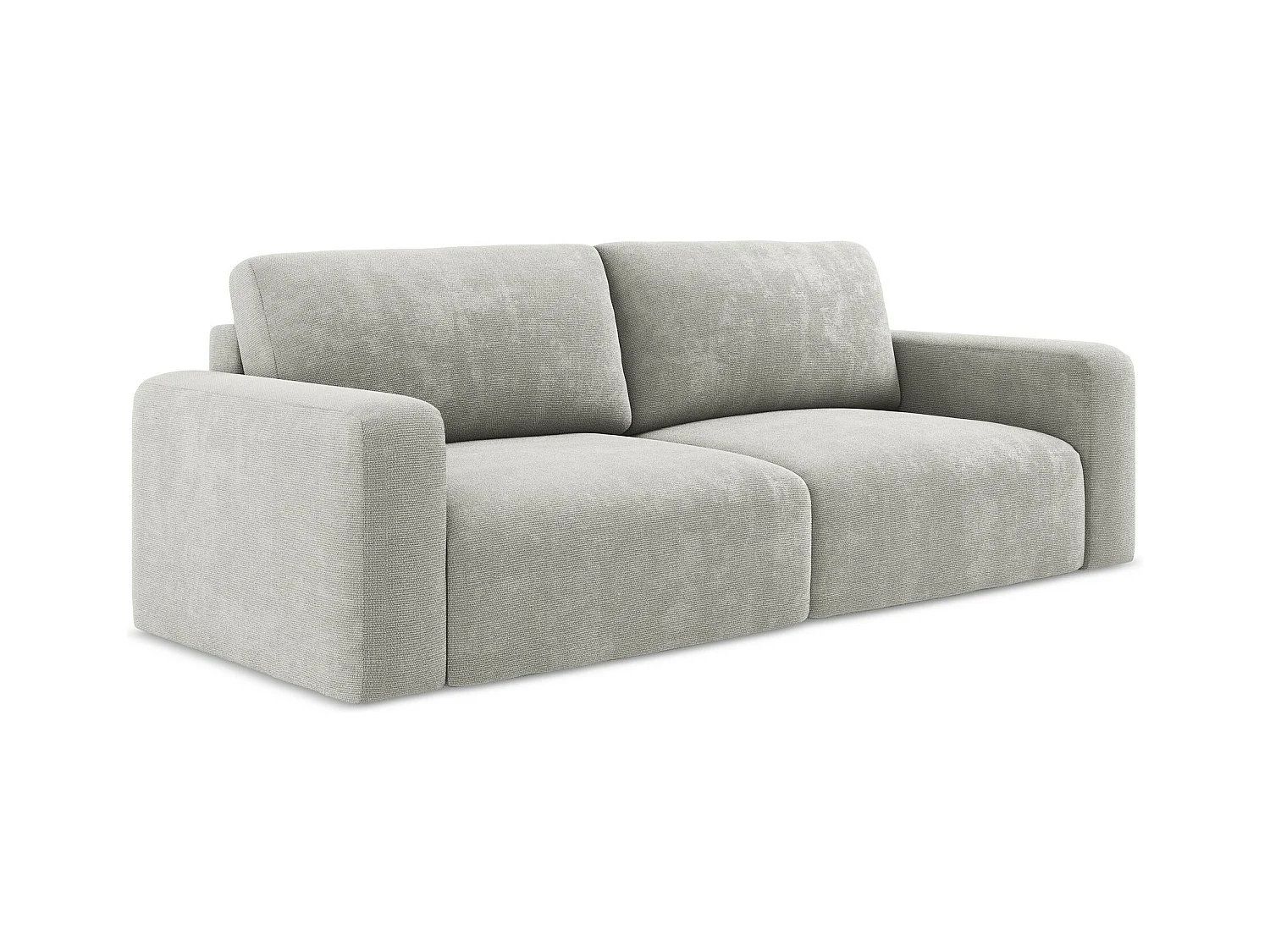 Canapé 3 places convertible en Chenille - gris clair - KONA