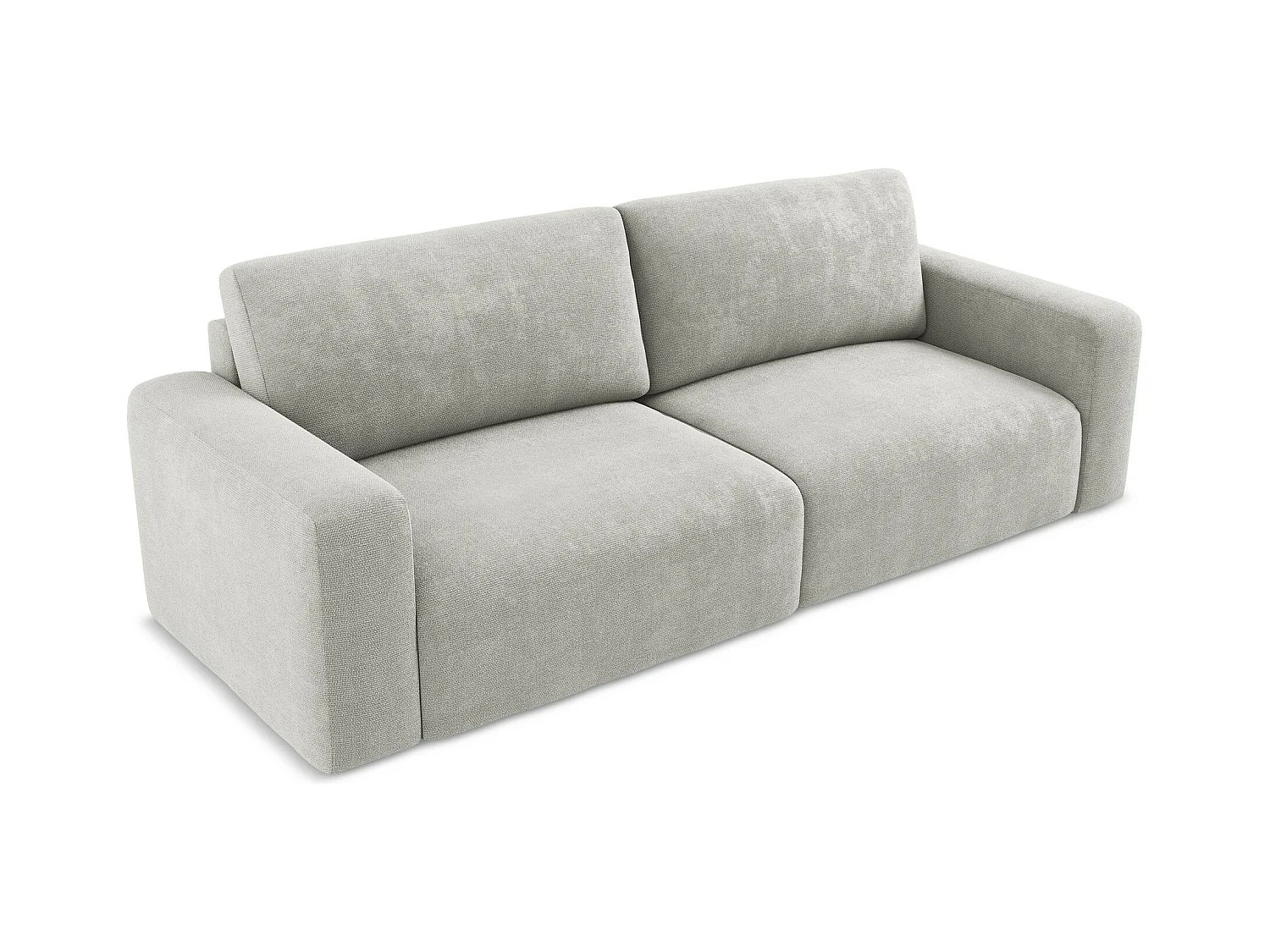 Canapé 3 places convertible en Chenille - gris clair - KONA