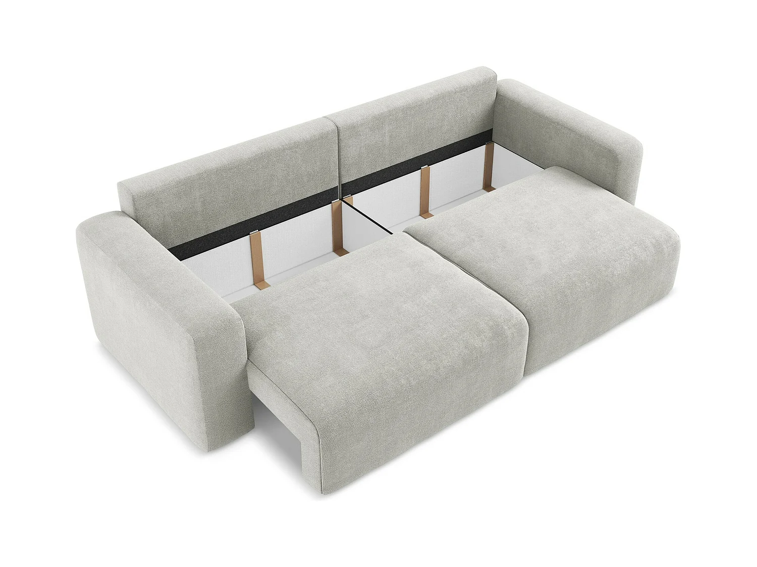 Canapé 3 places convertible en Chenille - gris clair - KONA