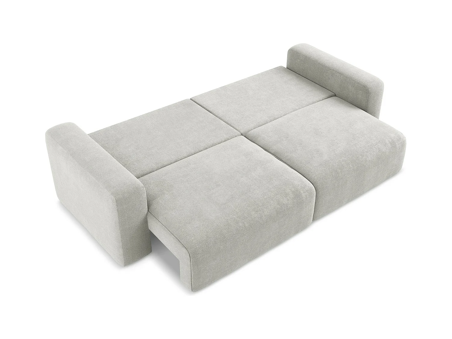 Canapé 3 places convertible en Chenille - gris clair - KONA