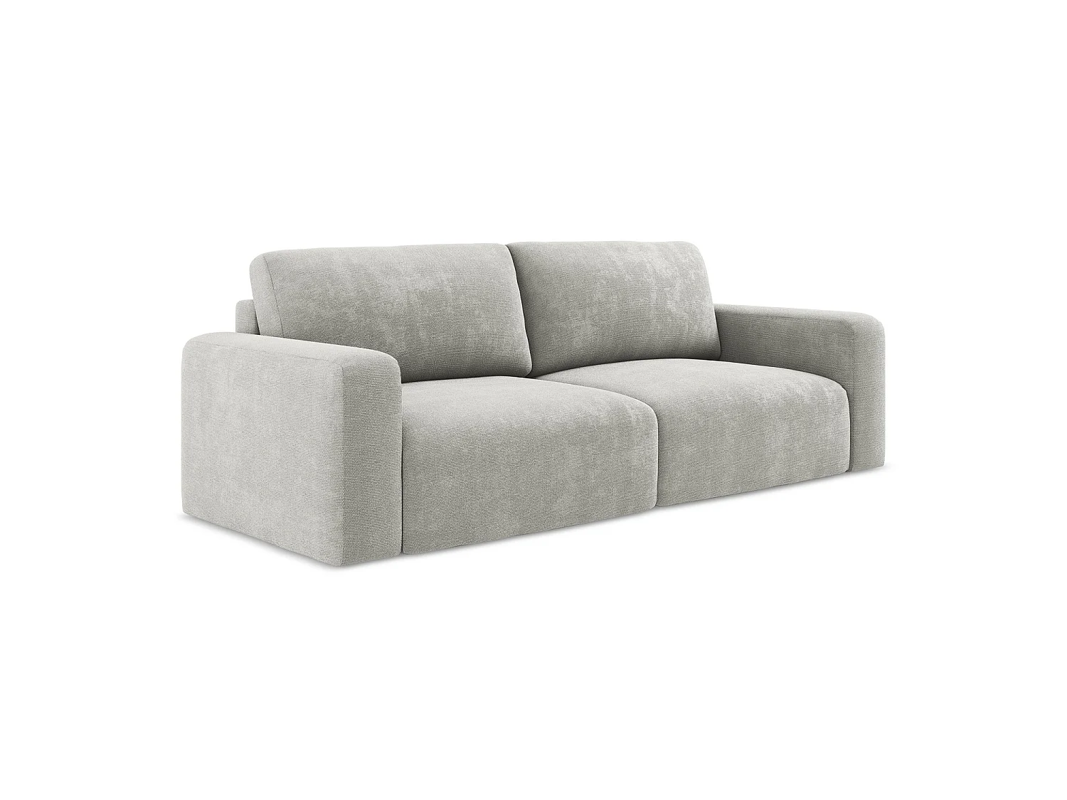 Canapé 3 places convertible en tissu chenille - gris clair - OSTIA
