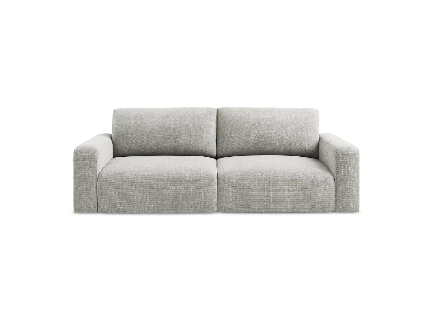 Canapé 3 places convertible en tissu chenille - gris clair - OSTIA