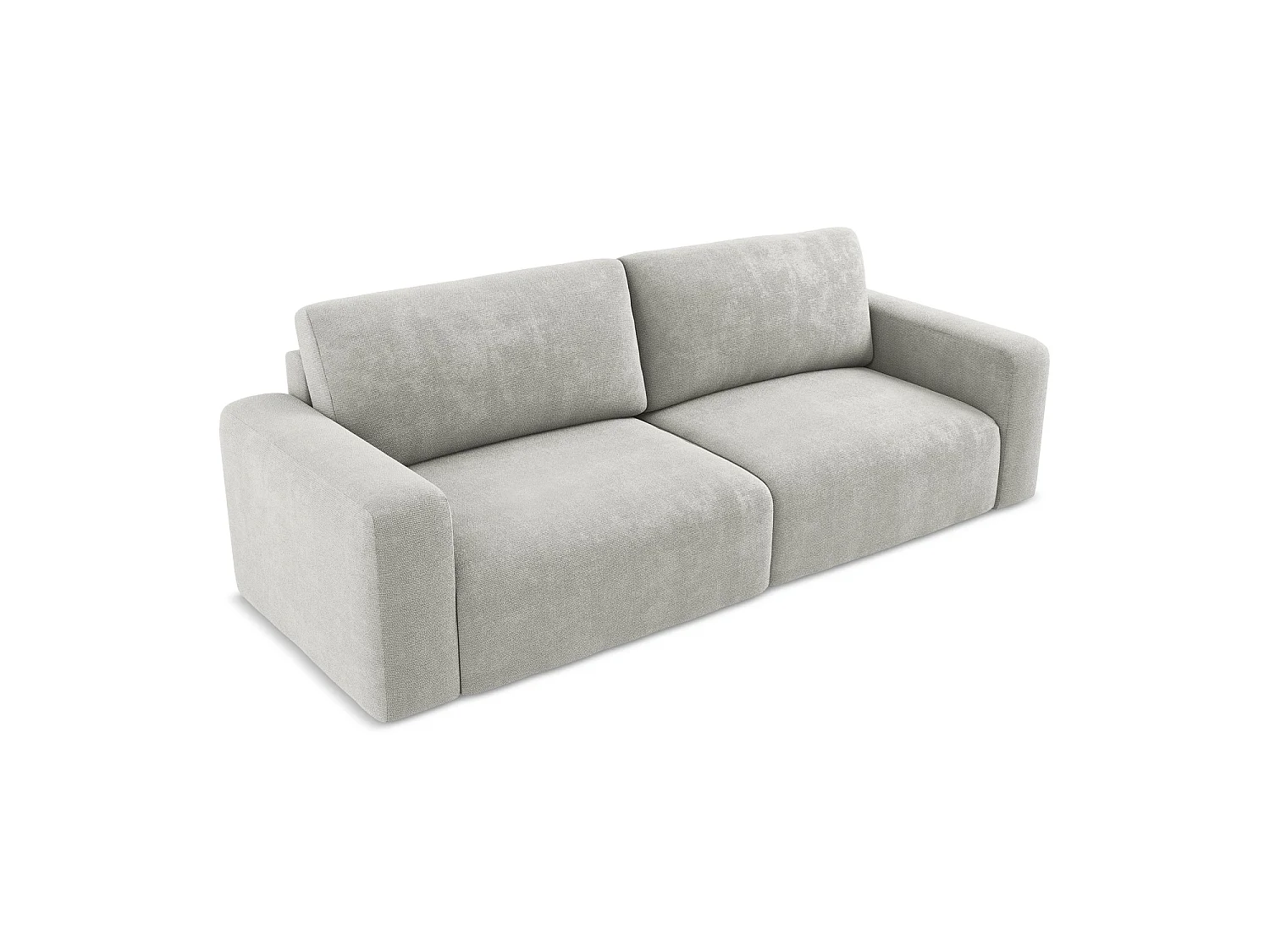 Canapé 3 places convertible en tissu chenille - gris clair - OSTIA