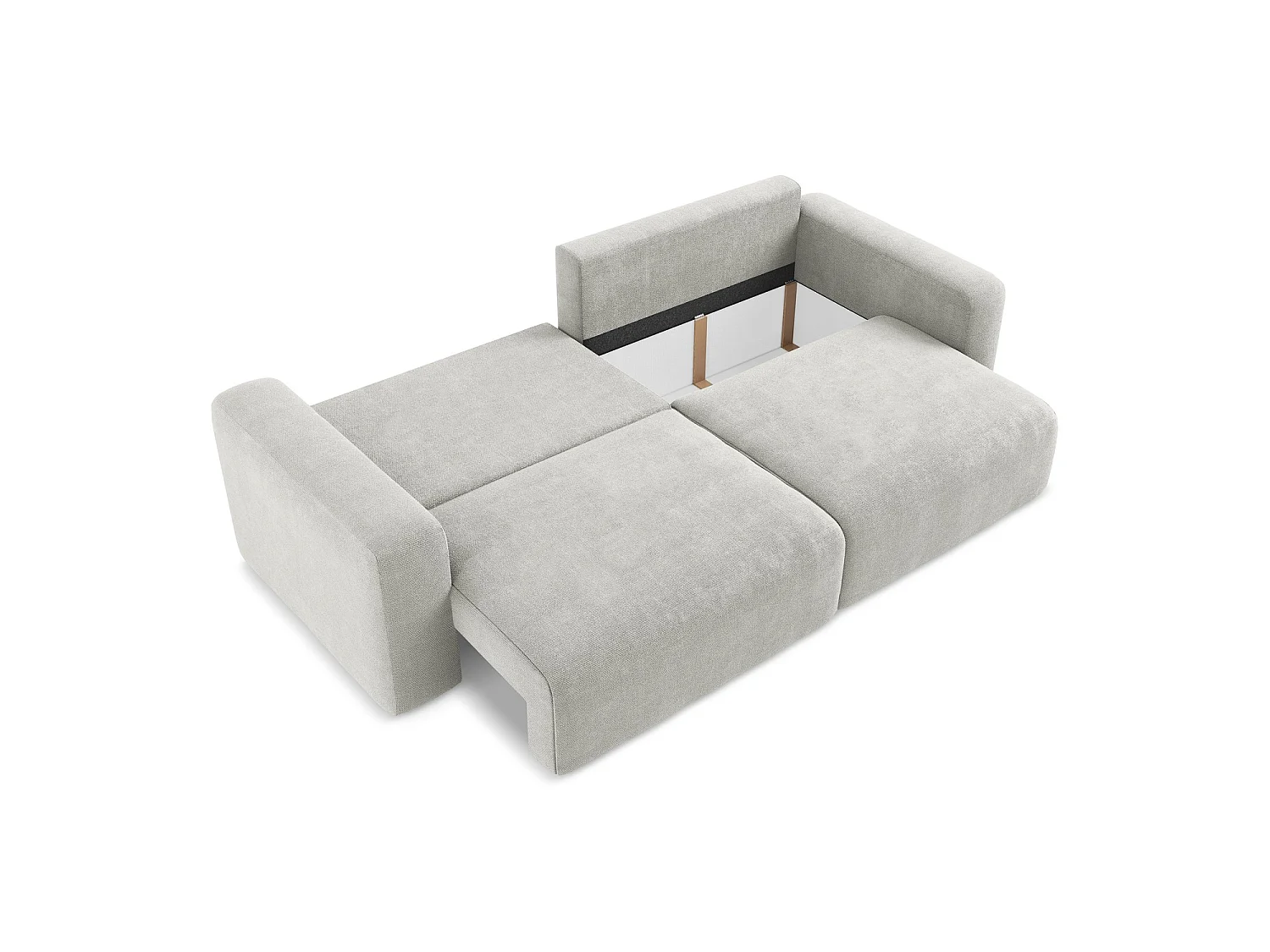 Canapé 3 places convertible en tissu chenille - gris clair - OSTIA