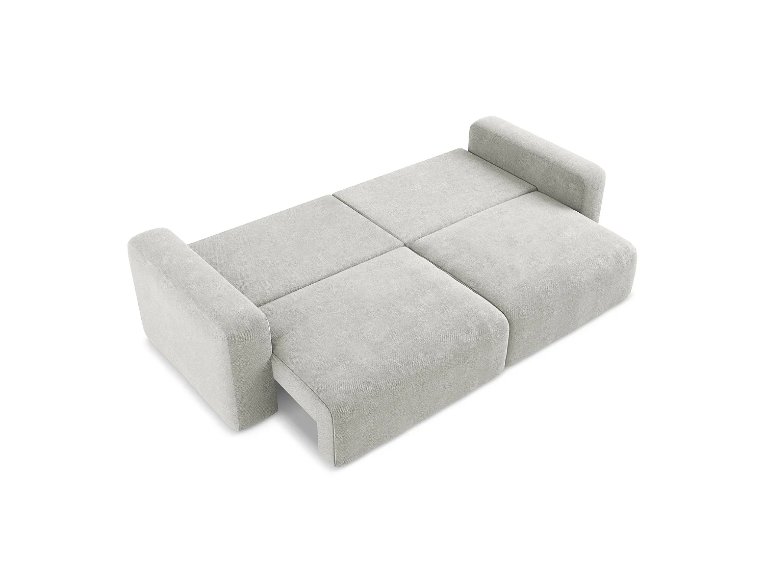 Canapé 3 places convertible en tissu chenille - gris clair - OSTIA