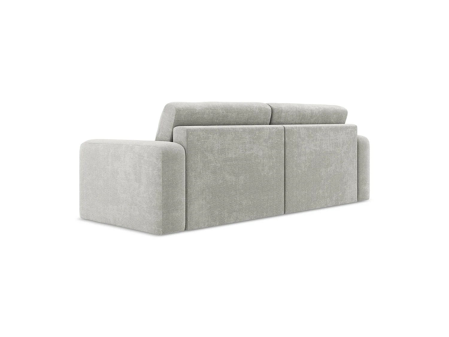 Canapé 3 places convertible en tissu chenille - gris clair - OSTIA
